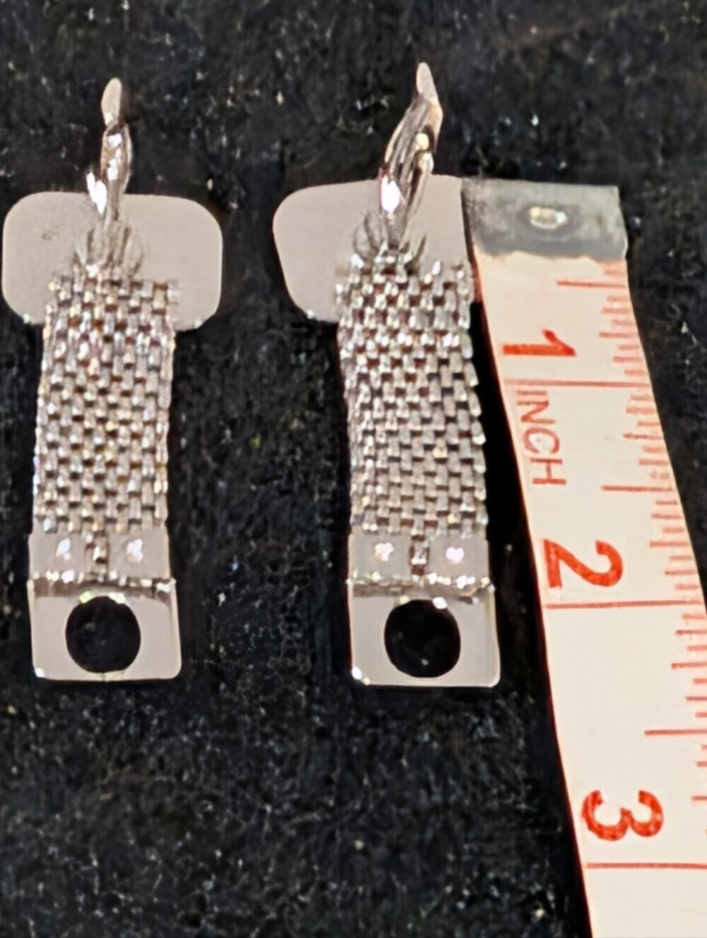 Silver Tone Mesh Wrap Around Rectangular Cufflinks - Picture 4 of 5